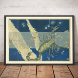 Old Star Map of Scorpio, 1603 par Johann Bayer - Zodiac Astrology Chart - The Scorpion Horoscope Sign