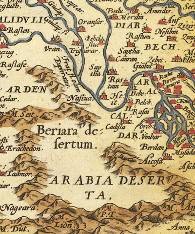 Old Ottoman Empire Map, 1584 by Ortelius - Turkey, Saudi Arabia, Middle East, Iran, Israel, Greece, Red Sea, Africa