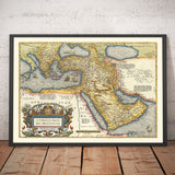 Old Ottoman Empire Map, 1584 by Ortelius - Turkey, Saudi Arabia, Middle East, Iran, Israel, Greece, Red Sea, Africa