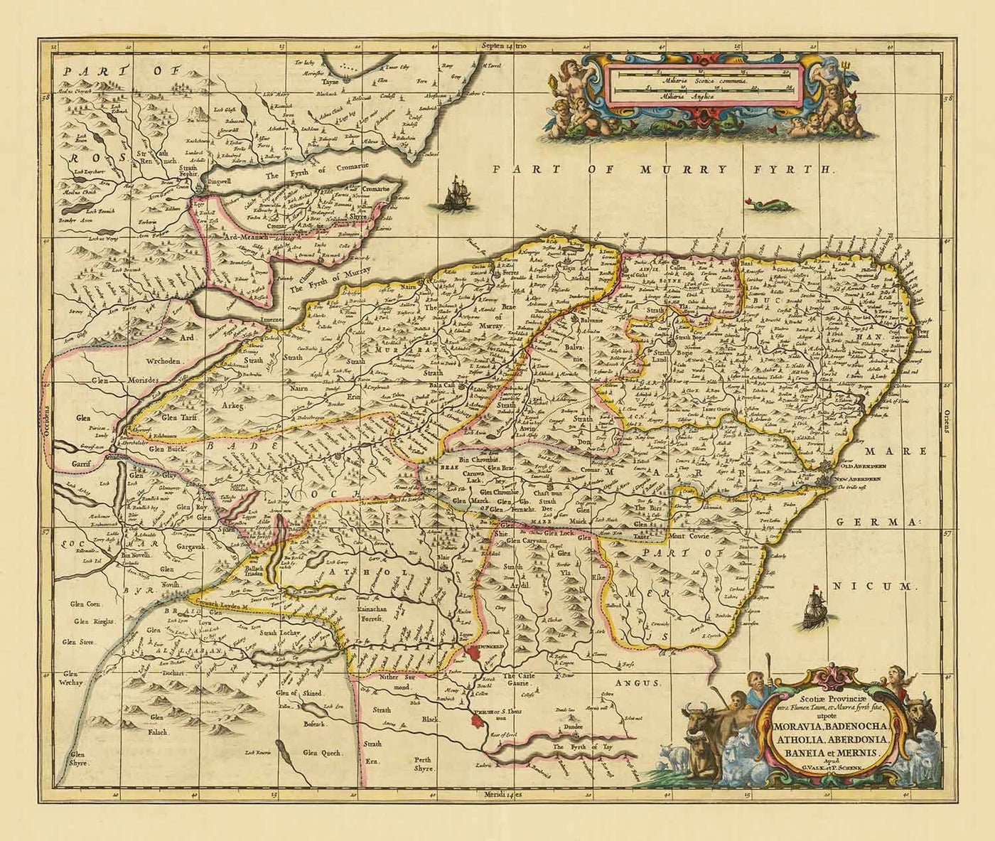 Old Map of Aberdeen, Inverness, Moray & Angus, 1690 - Dundee, Perth, Fraserburgh, Loch Ness, Scottish Highlands