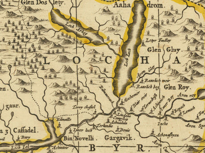 Old Map of Inner & Outer Hebrides, Mull and Skye, 1690 - Lochaber, Uist, Harris, Barra, Islands, Lochs