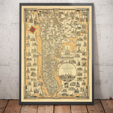 Alter Piktorialer Stadtplan von Manhattan & der Bronx, 1939 von E. Chase - Wahrzeichen, Wolkenkratzer, Hudson River 