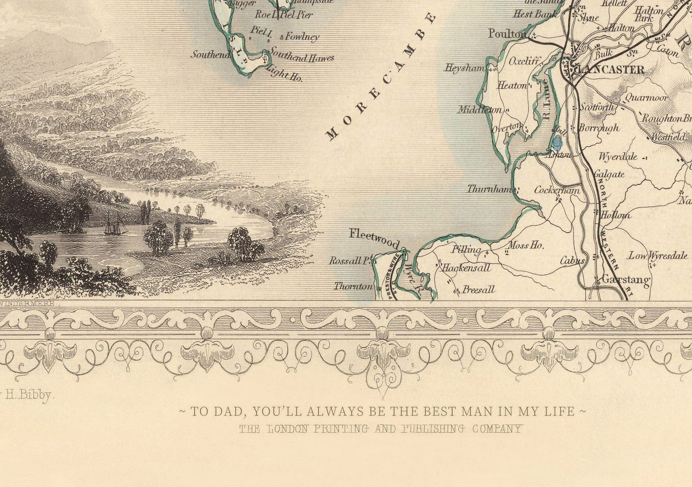 Old Map of Ireland, Eire 1851 by Tallis & Rapkin - Victorian Handcoloured Provinces, Cities, Dublin, Railways