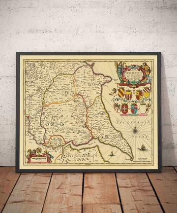 Antiguo mapa de East Yorkshire, 1690 - Hull, Bridlington, Goole, Beverley, Hornsea, Driffield, Howden