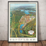 Exposition universelle de New York, 1939 par Spofford - Ancienne carte illustrée de Manhattan, New Jersey, métro, chemin de fer, Flushing Meadows