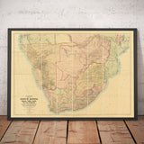 Alte Karte von Südafrika & Zentralafrika 1899 - Britisches Imperium Imperialismus & Burenkriege, Kapstadt, Mosambik, Botswana, 