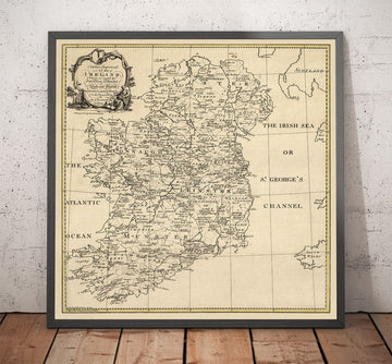 Antica mappa dei nomi di famiglia in Irlanda, 1795 - O&
