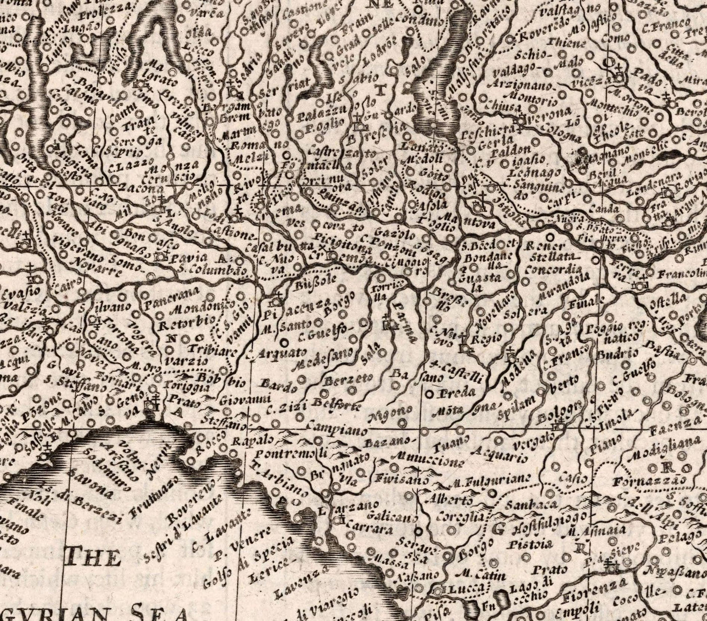 Old Monochrome Map of Italy, 1627 by John Speed - Corsica, Sardinia, Sicily, Venice, Rome, The Pope