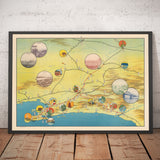 Japan's Occupation of China's Manchurian Coast, 1938 - Old Pictorial Map of Northeast China