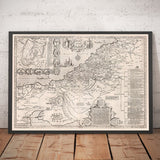 Old Map of Canaan, Israel, in 1627 by John Speed - Jerusalem, Levant, Palestine, Middle East - Moses & Bible Chart