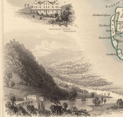 Old Map of Lake District, 1851 by Tallis & Rapkin - Cumbria, Westmorland, Lancashire, Windermere, Lakeland