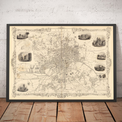 Leeds Face Mask / Neck Gaiter / Snood with Rare Old Map of Leeds in 1851 by John Rapkin