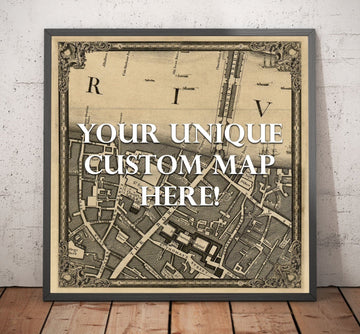 Benutzerdefinierte alte Karte von London von John Rocque, 1746 