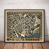 Ancienne carte de Londres West End, 1915 par Max Gill - "Theatreland" Carte de tube souterrain