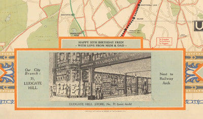 Old Map of the London Underground Tube in 1922