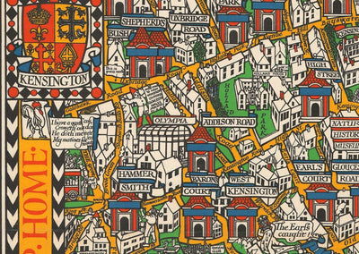 Old Map of London, 1928 by Max Gill - The "Wonderground" Underground Map That Saved The Tube