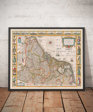 Mappa antica dei Paesi Bassi di John Speed, 1627 - Paesi Bassi, Olanda, Belgio, Lussemburgo, Fiandre, Belgica 
