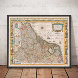 Old Map of the Low Countries by John Speed, 1627 - Low Countries, Netherlands, Belgium, Luxembourg, Flanders, Belgica