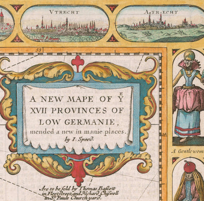 Old Map of the Low Countries by John Speed, 1627 - Low Countries, Netherlands, Belgium, Luxembourg, Flanders, Belgica