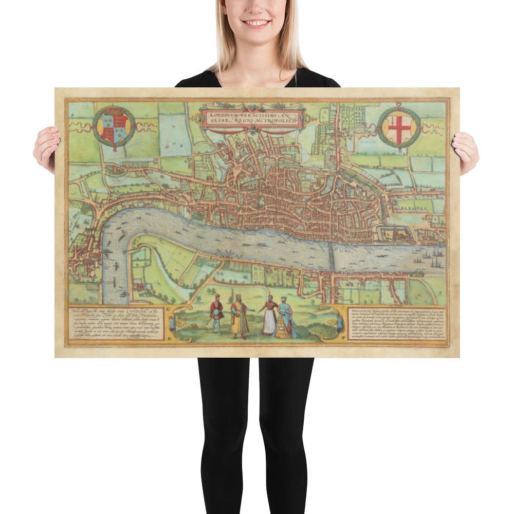 Die älteste Karte von London, 1559 - Stadt London, Westminster, Southwark