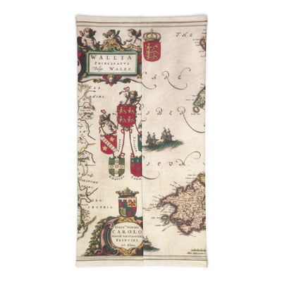 Wales Face Mask / Neck Gaiter / Snood with ancient map of Wales by Jean Blaeu in 1645