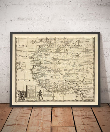 Ancienne carte de Negroland, 1747 par Bowen - Pré-coloniale Afrique de l&