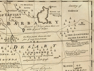 Old Map of Negroland, 1747 by Bowen - Pre-Colonial West Africa - Slave Trade, Ivory Coast, Gold Coast