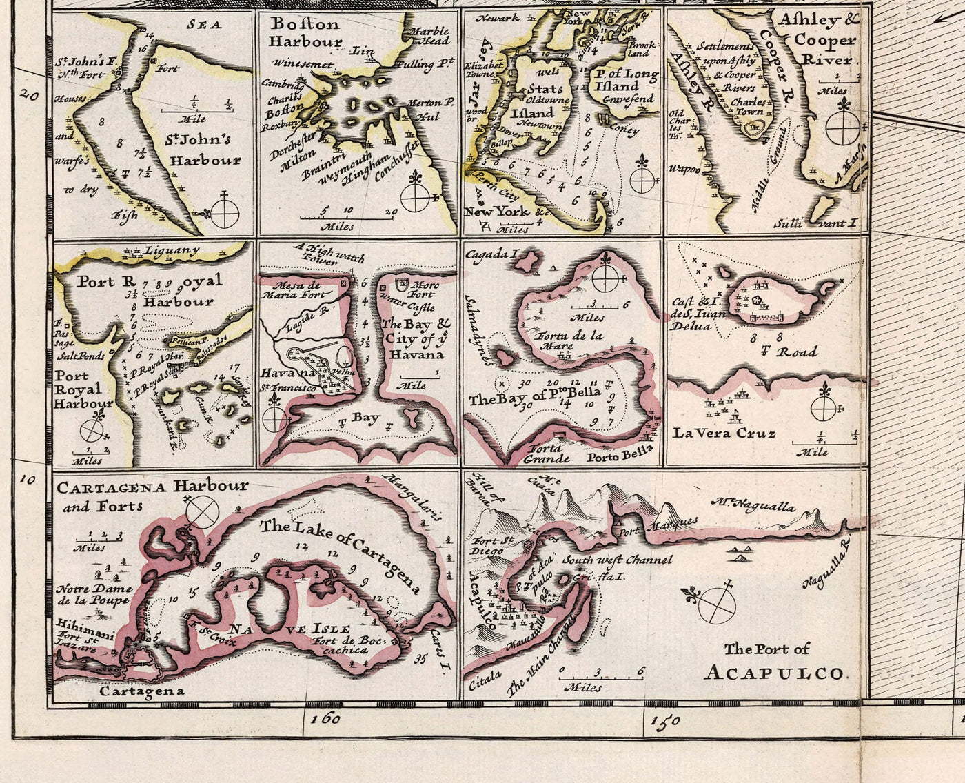 Old Map of North America, 1719 by Herman Moll - USA, Canada, Mexico, Caribbean, Latin, Atlantic, Pacific - The 'Codfish Map'