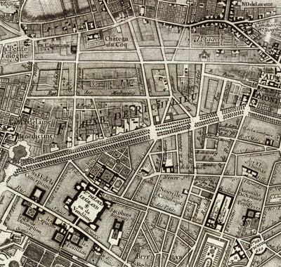 Rare Old Map of Paris, 1795 by Roussel - 18th Century Louvre, Les Invalides, Champs-Élysées