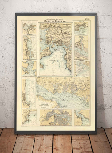 Ancienne carte des ports du sud-est de l&