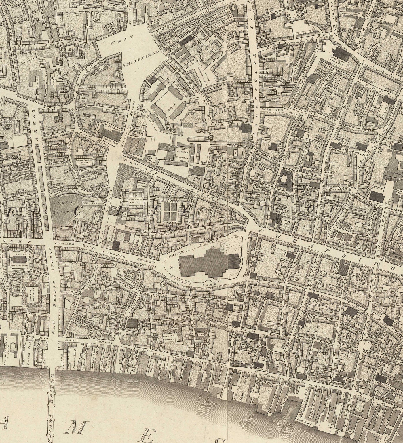 Complete Map of London by Richard Horwood, 1799 - Every Single House & Building In London