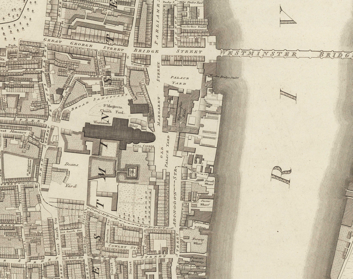 Complete Map of London by Richard Horwood, 1799 - Every Single House & Building In London