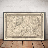 Old Map of West and North West London in 1746 by John Rocque - Hampstead, Kingsbury, Neasden, Willesden, West End, NW2, NW3, NW5, NW6, NW8, NW10, W9, W10