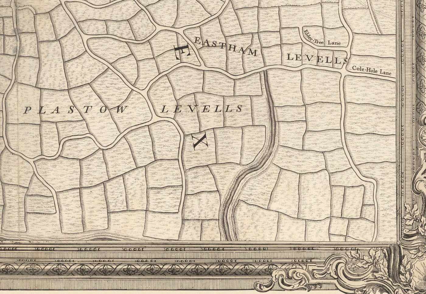 E15 Map Old Map of East London in 1746 by John Rocque - Stratford, Eastham, Up ...