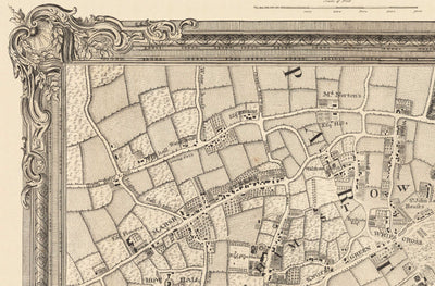 Old Map of North East London in 1746 by John Rocque - Wanstead, Walthamstow, Leyton, Aldersbrook, Woodford, E7, E9, E10, E11, E12, E15