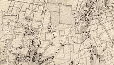 Alte Karte von Central London im Jahr 1746 von John Rocque - Westminster, Waterloo, The City, Islington WC1, WC2, W1, N1, E1, E2, EC1, EC2, EC3, EC4, SW1, SE1, SE16