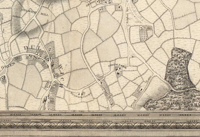 Old Map of South London in 1746 by John Rocque - Peckham, Camberwell, Vauxhall, Dulwich, Lambeth, SW2, SW4, SW8, SW9, SE5, SE15, SE22, SE24