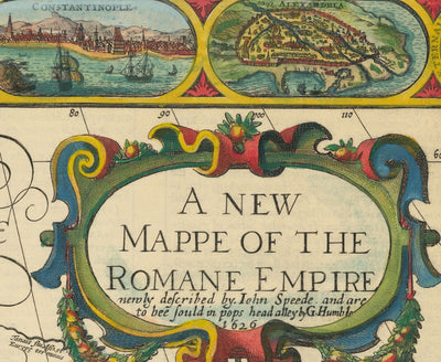 Old Roman Empire World Map, 1626 by John Speed - Rare Wall Art of Western and Byzantine