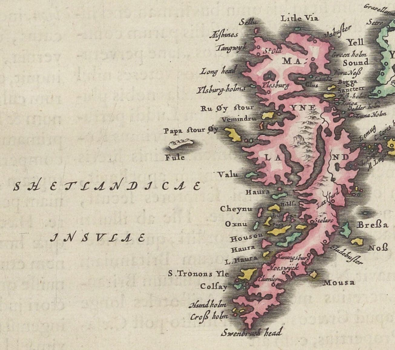Old Map of Scotland, Shetland Isles and Orkney in 1654 by Joan Blaeu from the Theatrum Orbis Terrarum Sive Atlas Novus