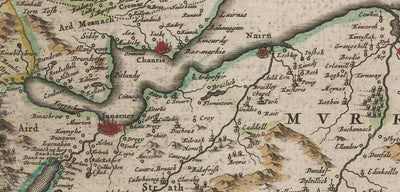 Old Map of the Scottish Highlands, 1665 by Blaeu - Caithness, Sutherland, Ross, Nairn, Inverness, Moray