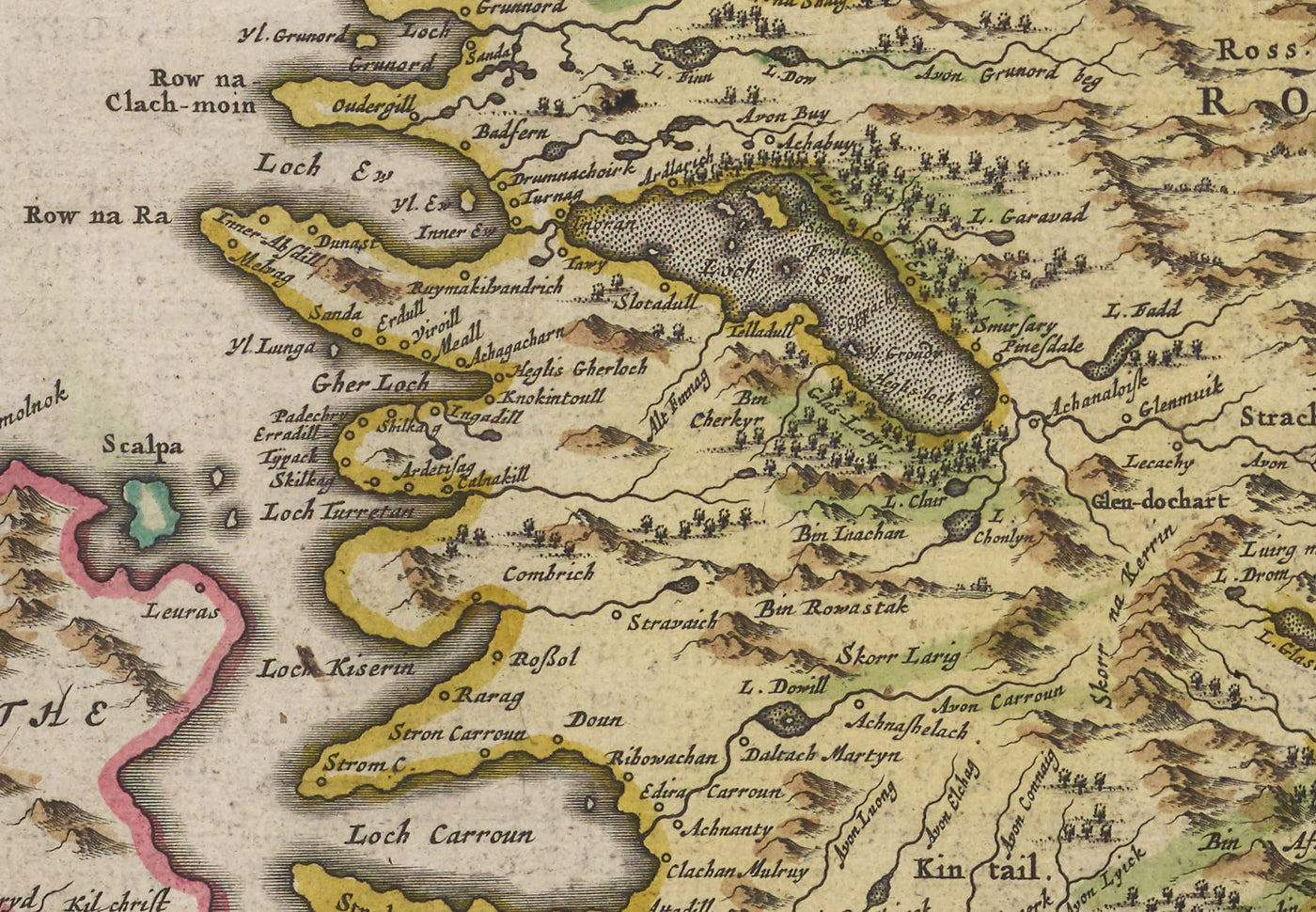 Old Map of the Scottish Highlands, 1665 by Blaeu - Caithness, Sutherland, Ross, Nairn, Inverness, Moray