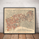 Map of London Poverty 1898-9, West Central District, by Charles Booth - Westminster, Camden, City of London, Islington - W1, WC1, WC2, EC1, N1