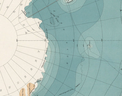 Old Antarctica South Pole Map 1904 by Stanford - Vintage Atlas Explorer Map of the Antarctic