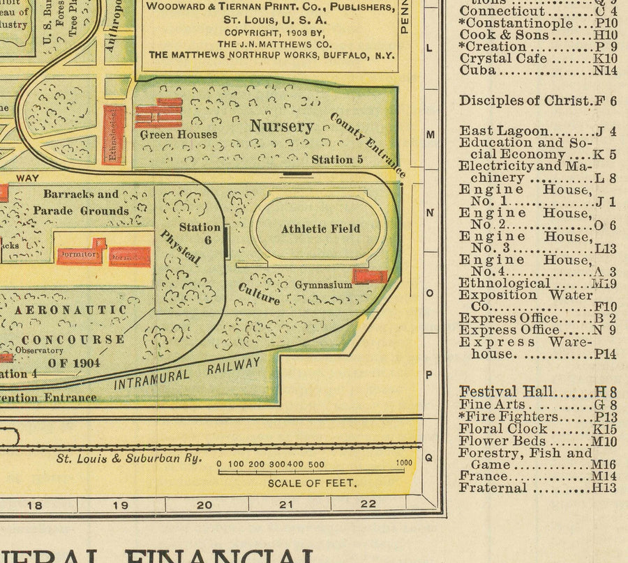 Mappa antica di St Louis, Missouri, 1904 - Fiera Mondiale, Esposizione dell&