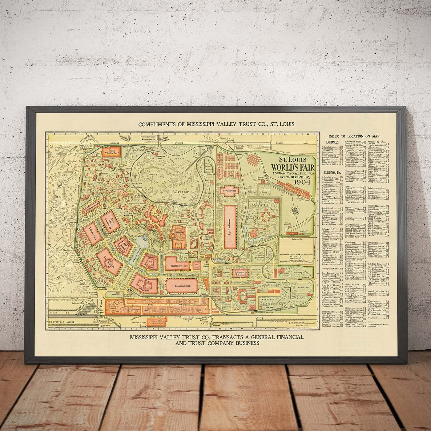 Old Map of St Louis, Missouri, 1904 - World's Fair, Louisiana Purchase Exposition - US History City Chart