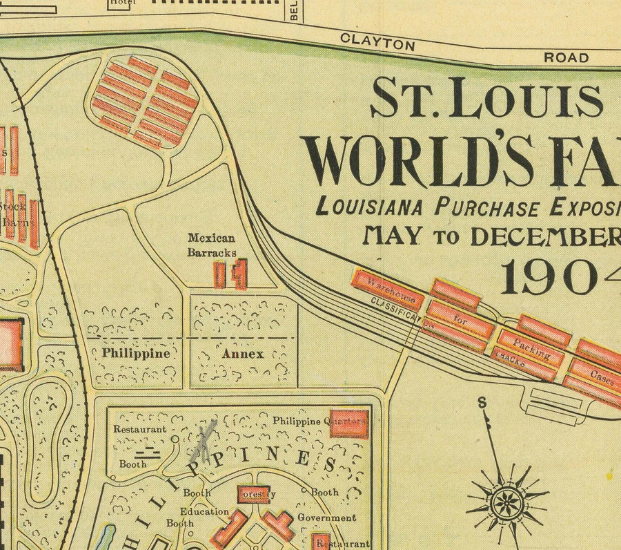 Mappa antica di St Louis, Missouri, 1904 - Fiera Mondiale, Esposizione dell&