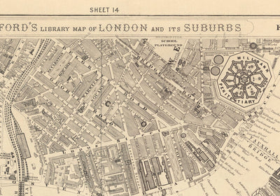 Old Map of South London in 1862 by Edward Stanford - Battersea, Chelsea, Oval, Stockwell, Wandsworth - SW3, SW1, SE11, SW8, SW11, SW9, SW4