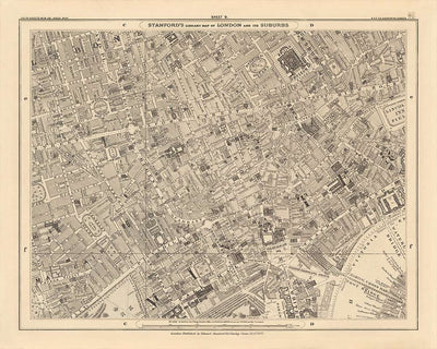 Custom Map of London by Edward Stanford, 1862 - Design & Make Your Own Old Map