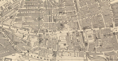 Old Map of East London in 1862 by Edward Stanford - Isle of Dogs, Tower Hamlets, Limehouse, Poplar, Surrey Quays - E1, E3, E14, SE16
