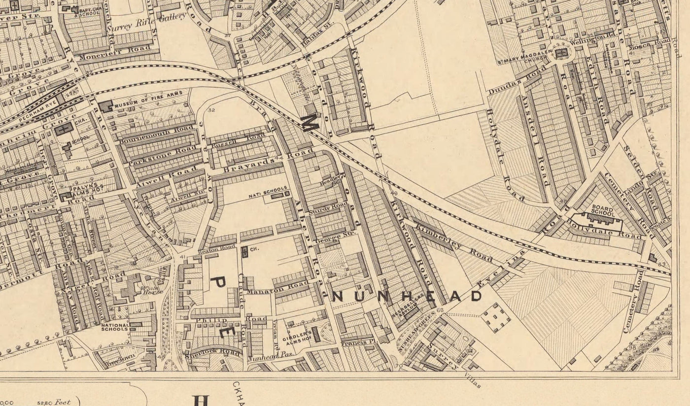 Old Map of South London by Edward Stanford, 1862 - Camberwell, Peckham, Walworth, Nunhead, Old Kent Road - SE5, SE17, SE15, SE1, SE16